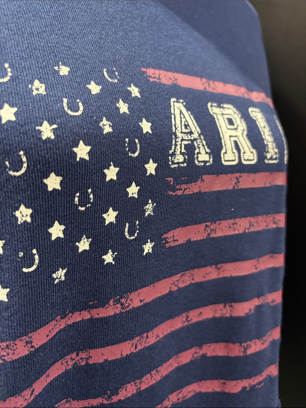 Ariat Real Flying Flag Graphic Hoodie,pullover,pouch pocket,fleece lined,warm - Picture 6 of 10